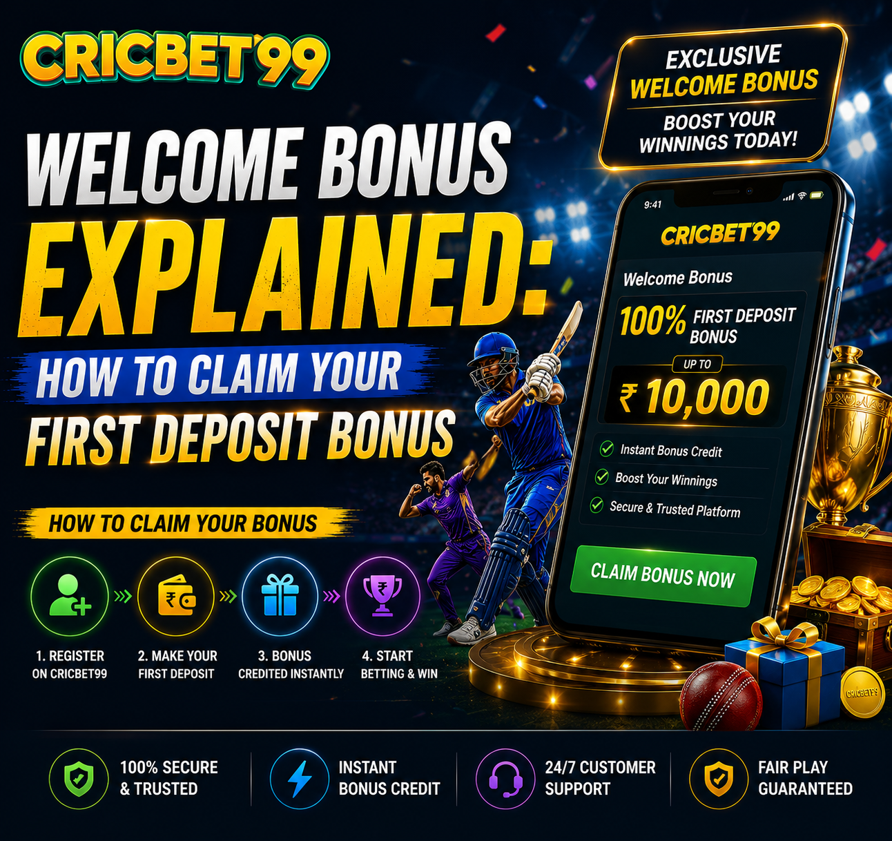 CricBet99 Welcome Bonus Explained: How to Claim Your First Deposit Bonus